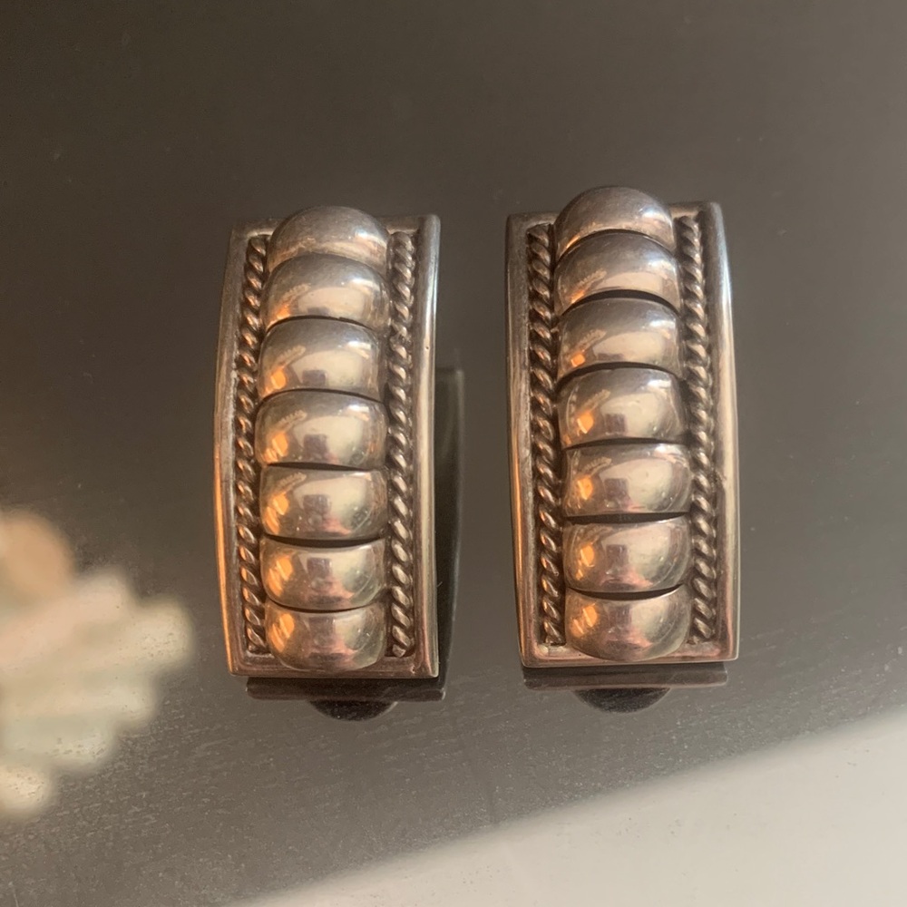 Native American signed Silver earrings
